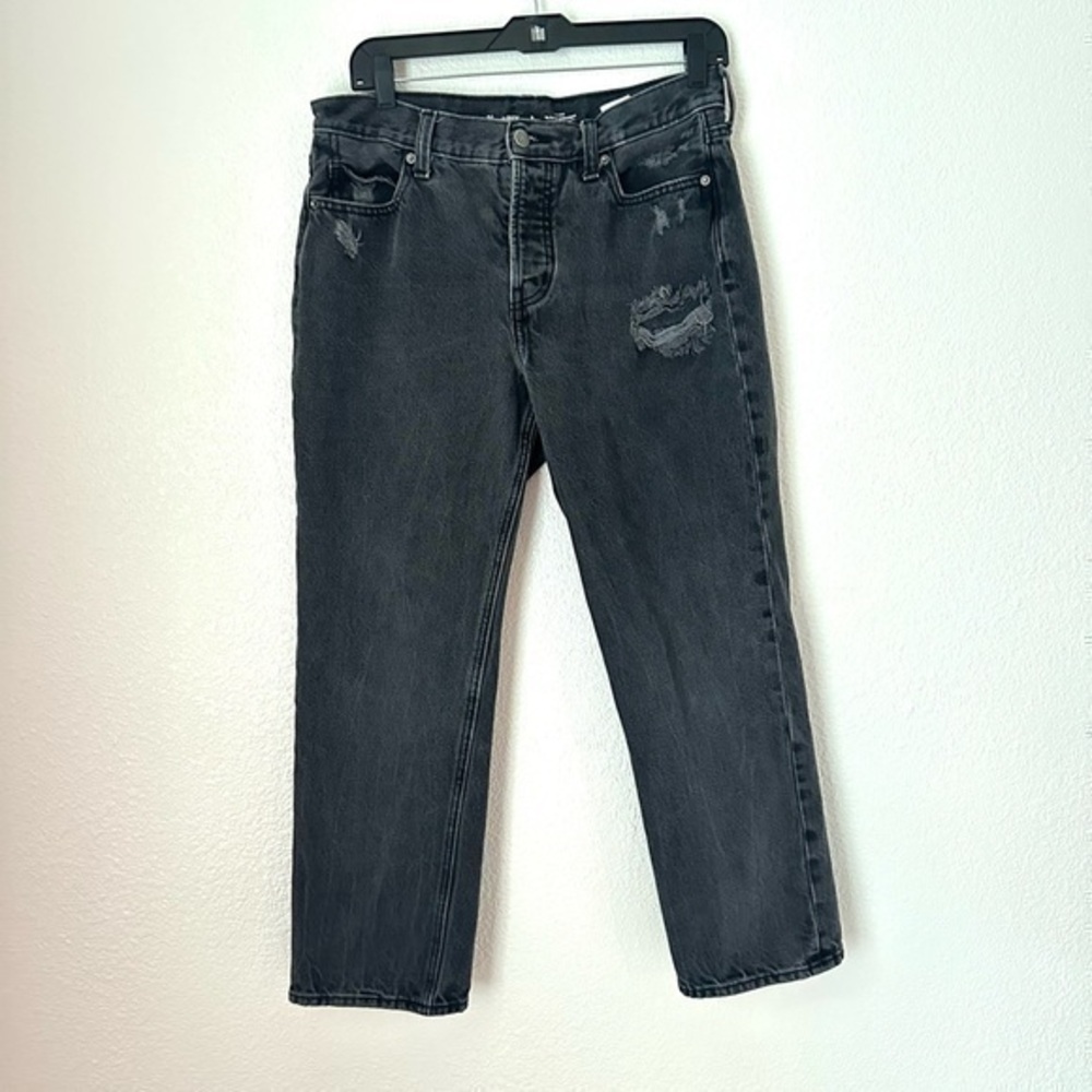 Old Navy Jeans Women’s 6 Black Relaxed Fit High Rise Slouchy Straight Jeans
